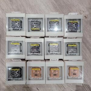 12pk heyday 2-Port USB-A and USB-C Wall Charger (Chrome, Black, Peach) New